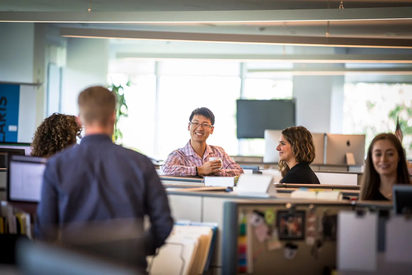 Bentley student in an office