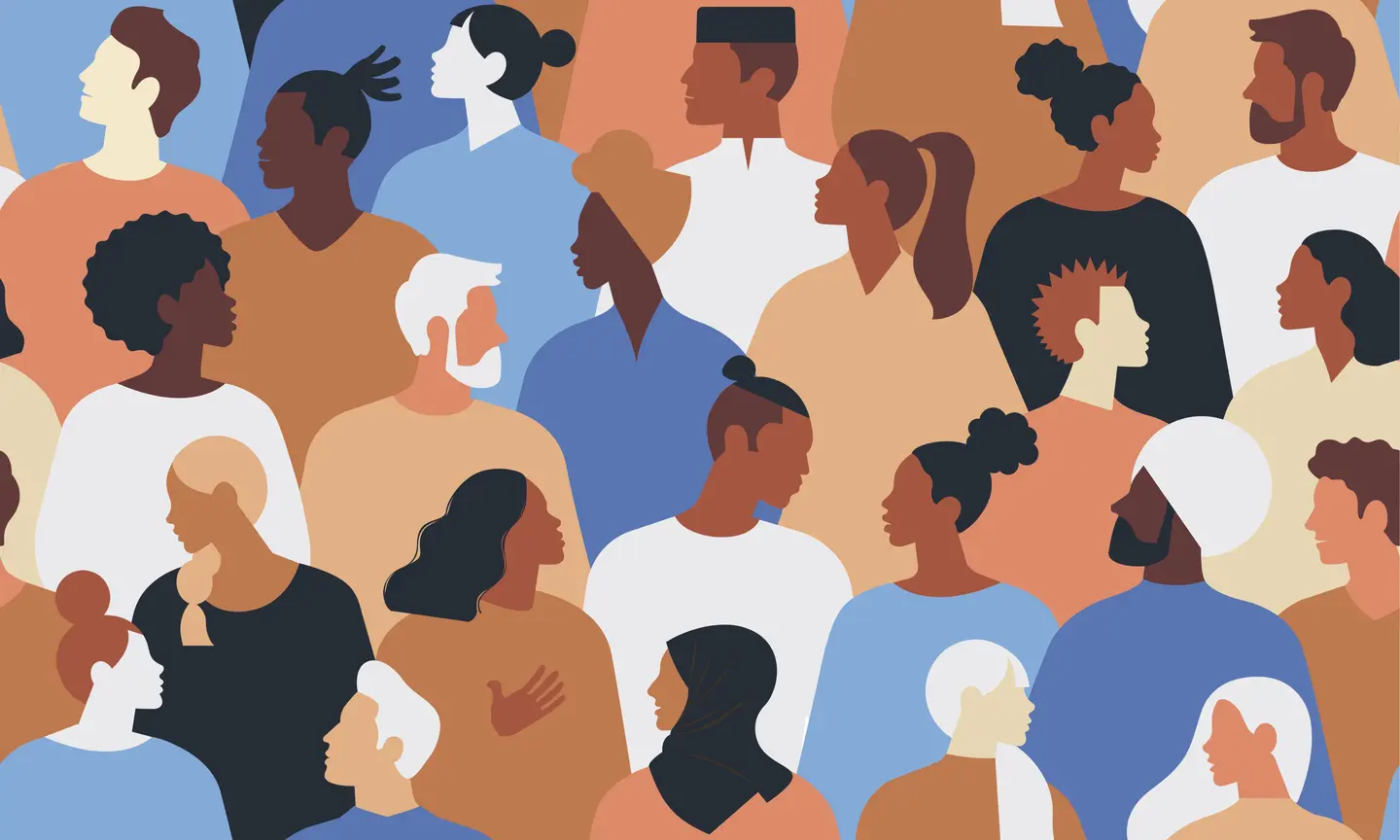 Shutterstock illustration of a group of diverse people