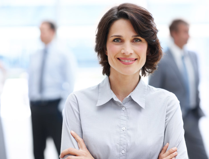 Women in button down blouse