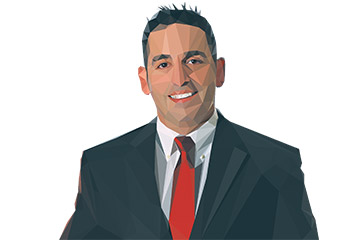 man in suit with red tie