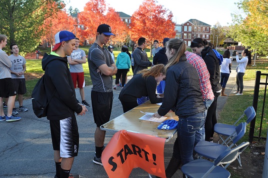 Students Signing Up for Fitness Challenge
