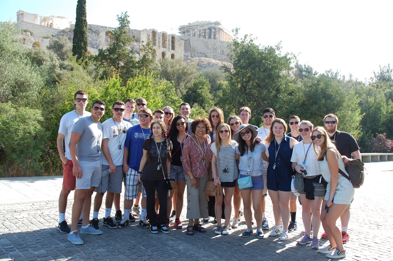 Barbara Paul-Emile with students in Athens.