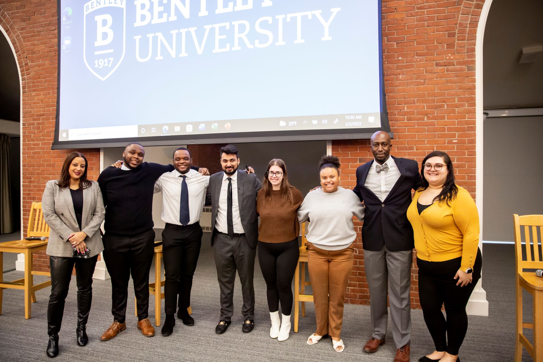 Participants gather on stage at MLK Program