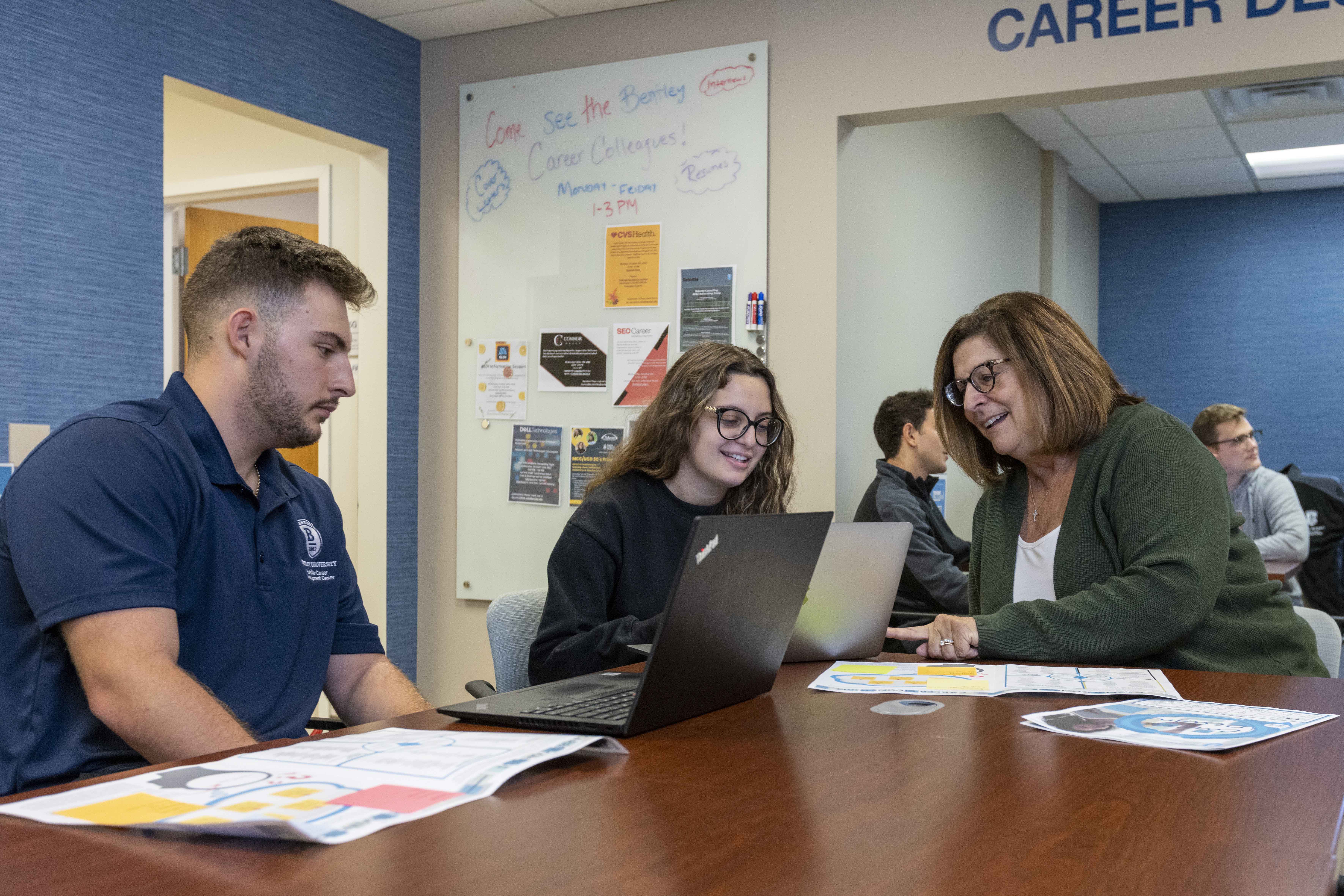 Bentley Students Meet with a Career Development Coach 