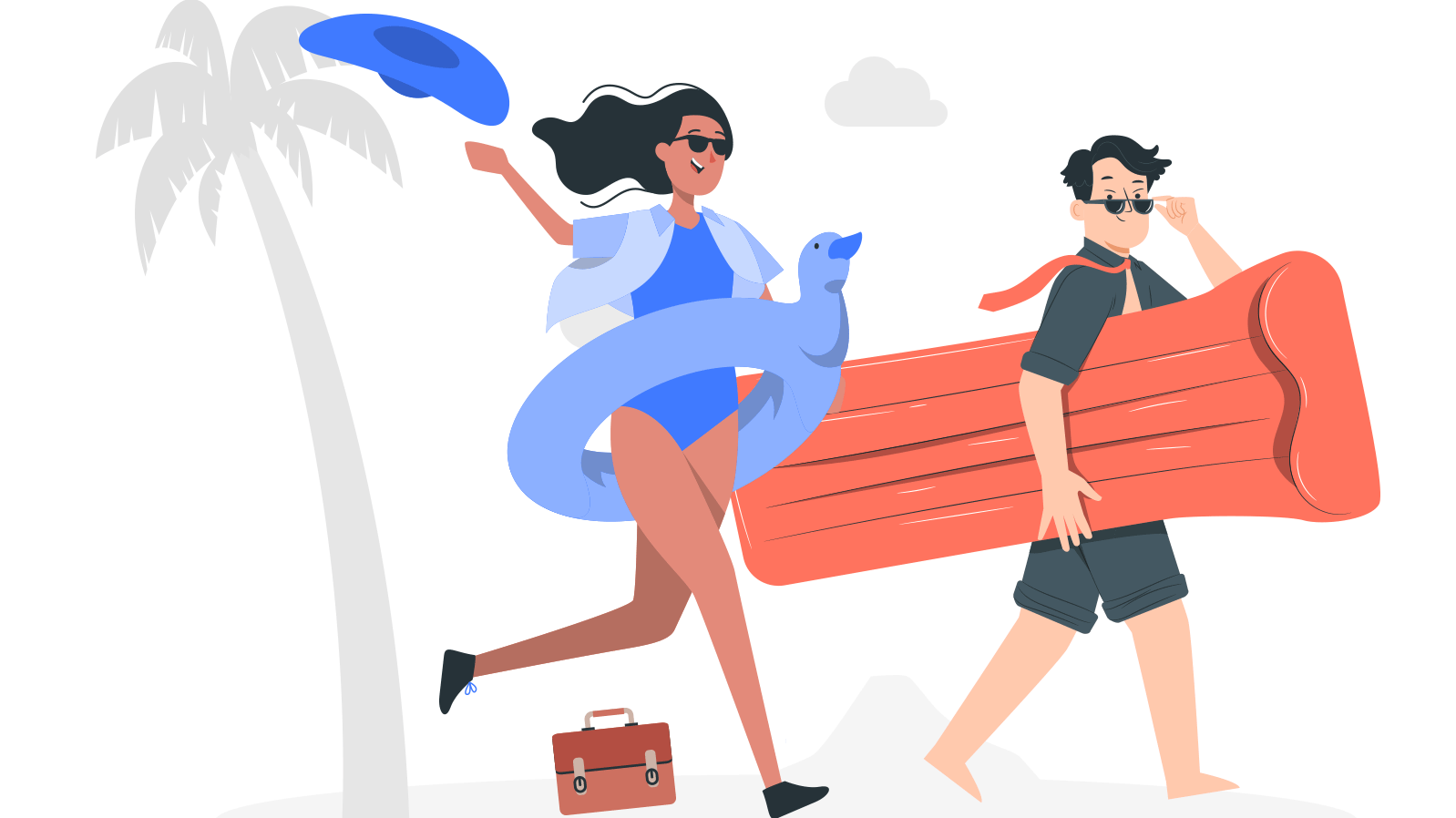 illustration of people on vacation