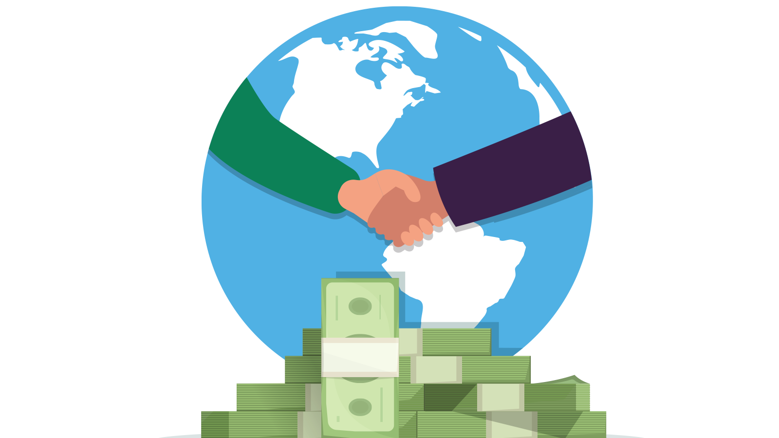 illustration of a globe and money
