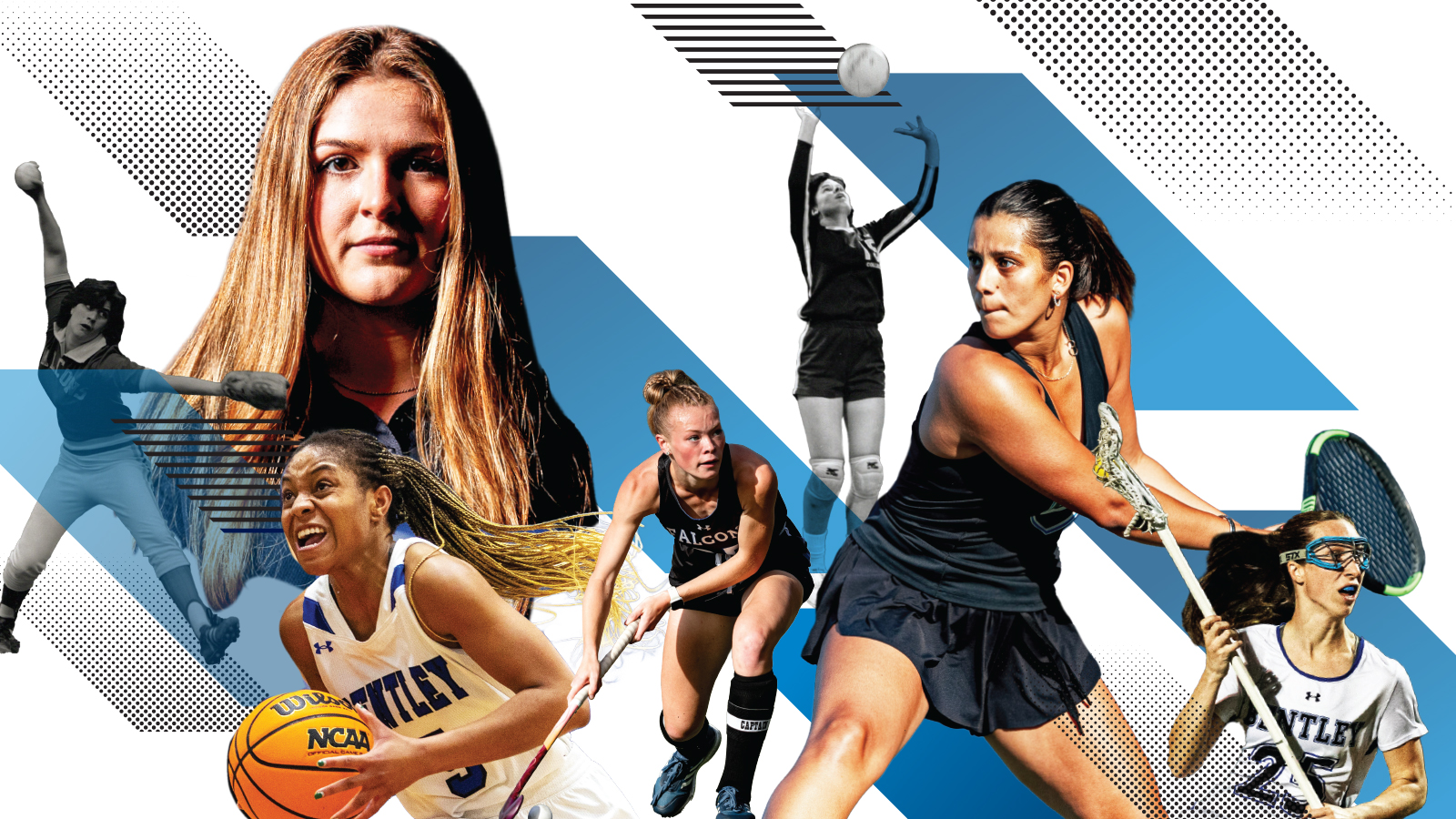 a collage of female athletes