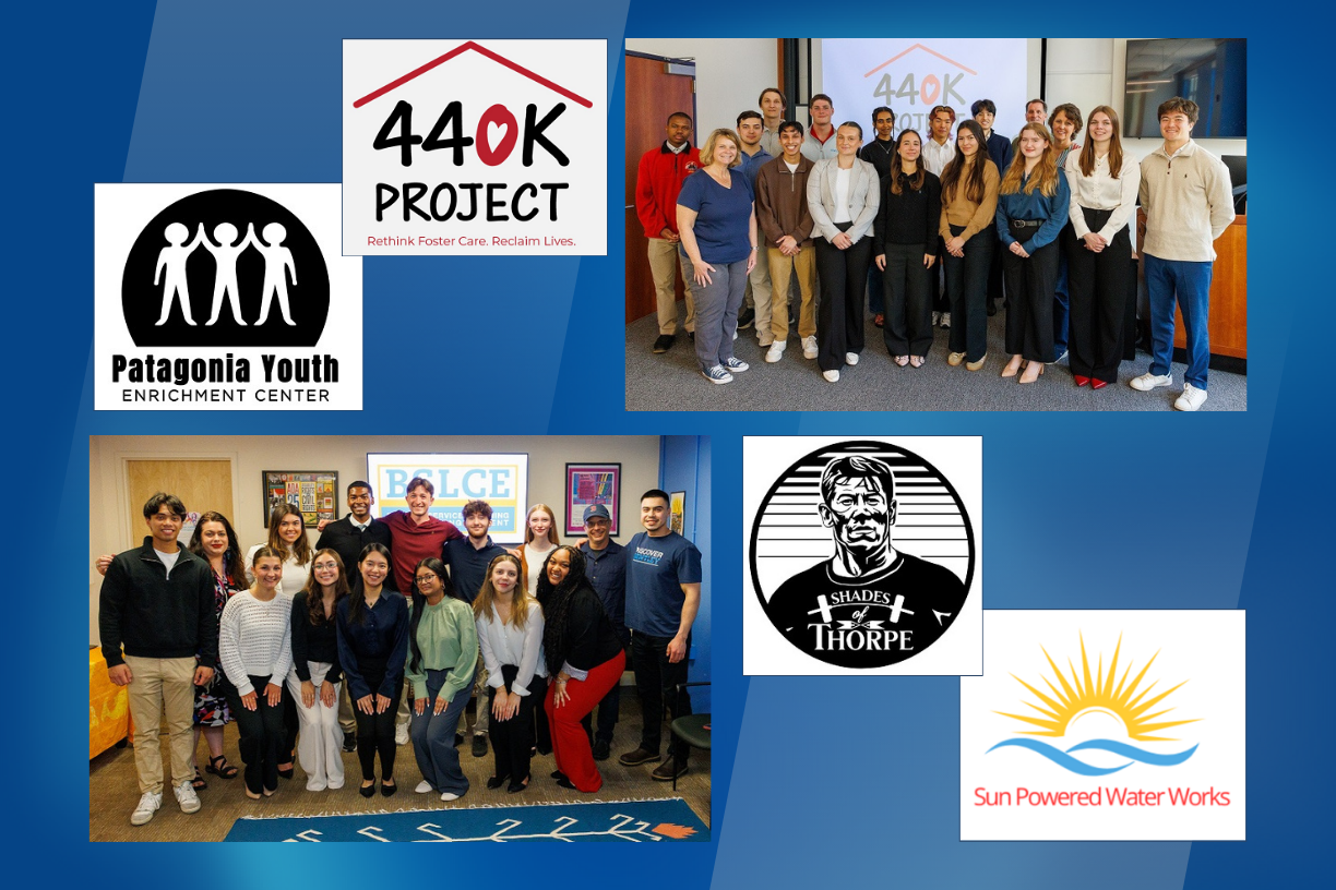 Composite image featuring group photos of students from each Honors class, with logos from all 4 nonprofits.