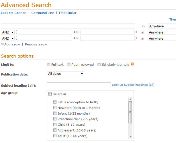 ProQuest Psychology Journals search screen