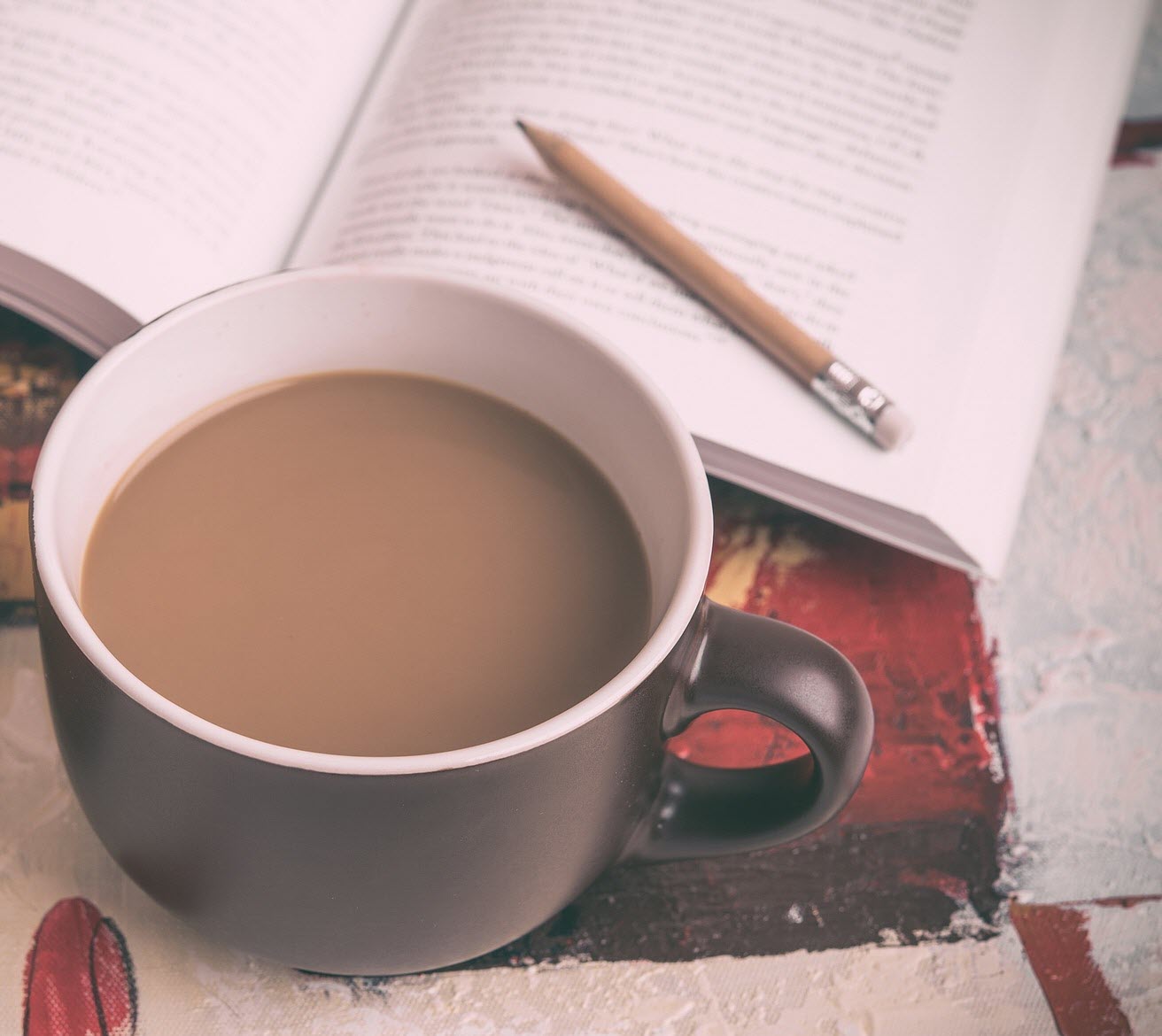 image of coffee and books