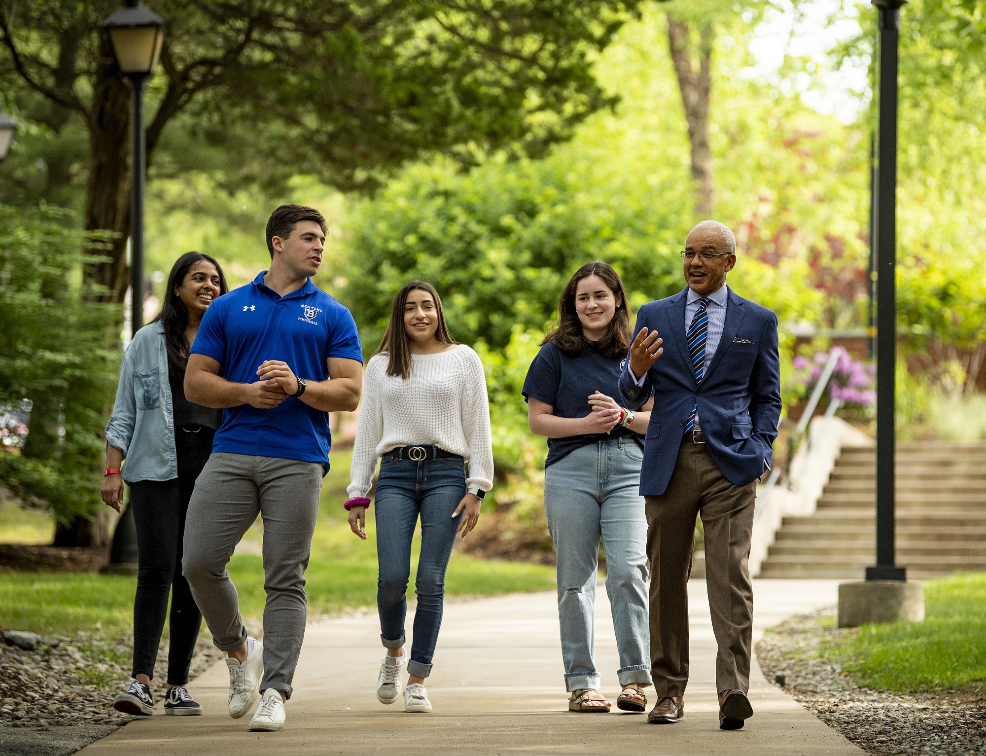 President Chrite with Students