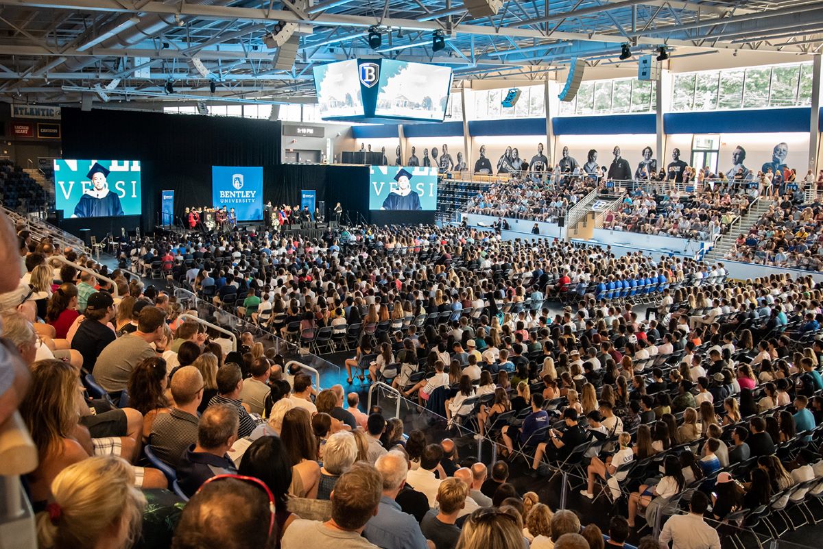 Bentley University convocation 2019 in the Bentley Arena