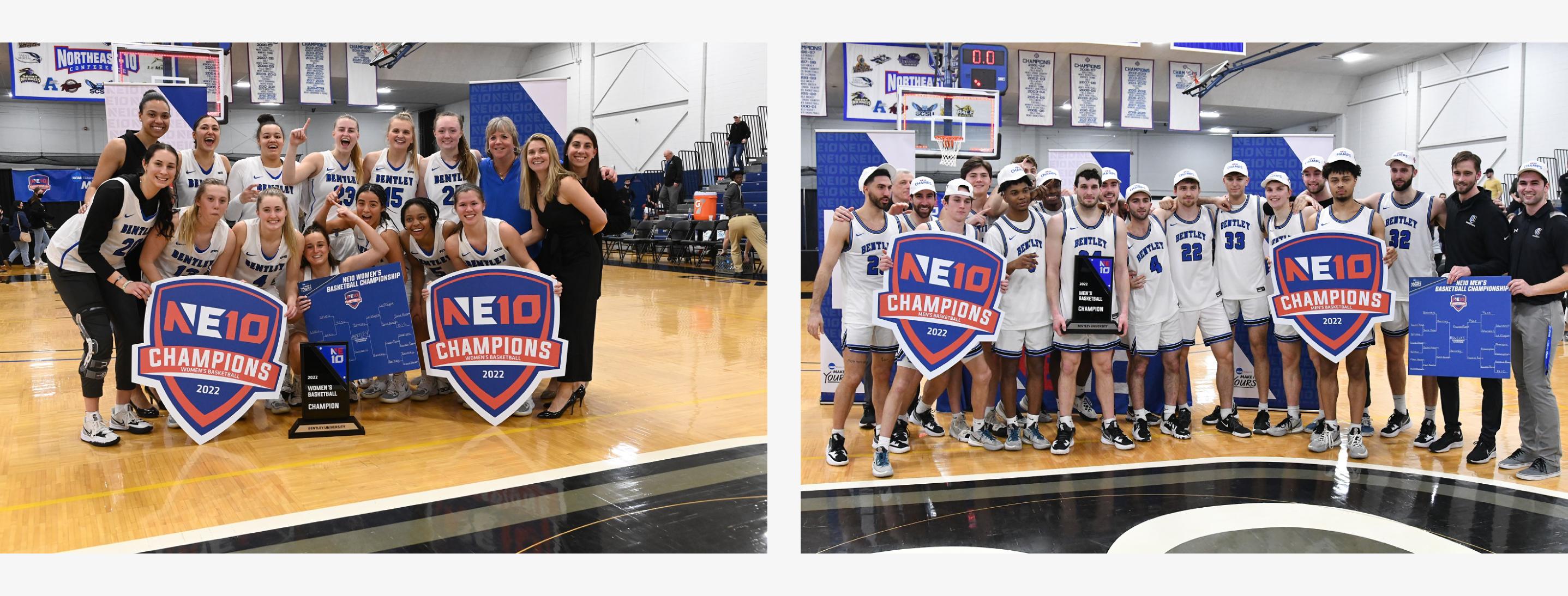Men's and women's basketball teams with their championships
