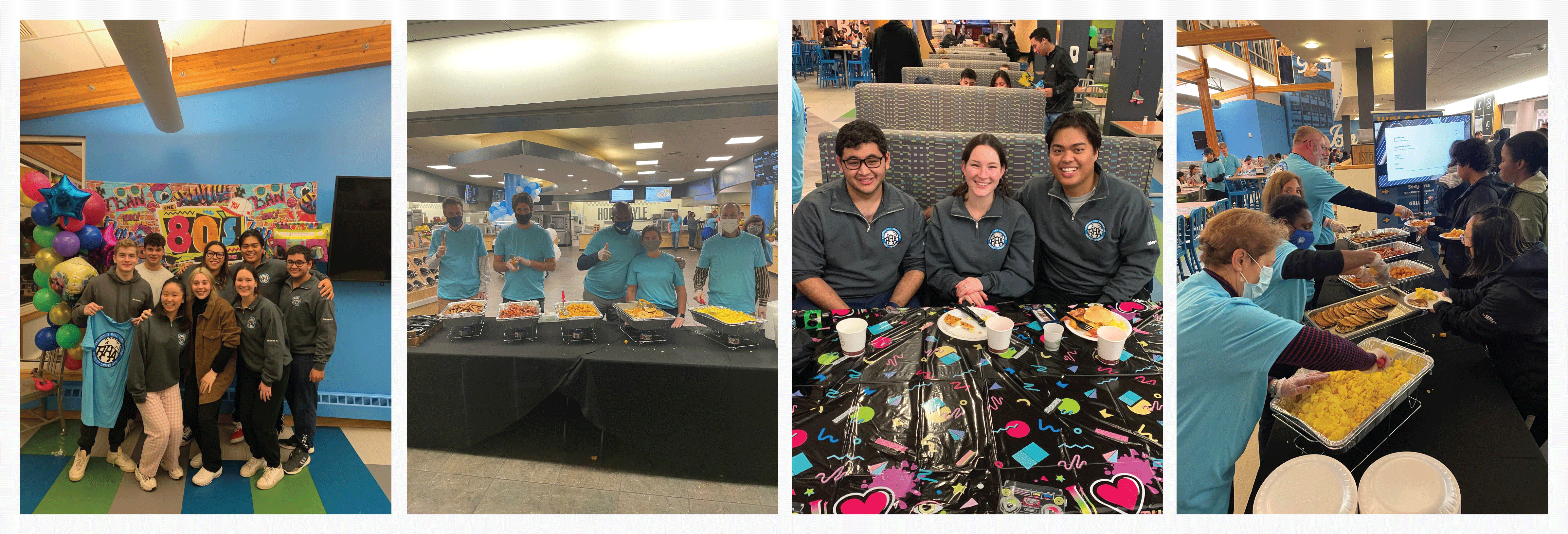 faculty and staff serving students breakfast