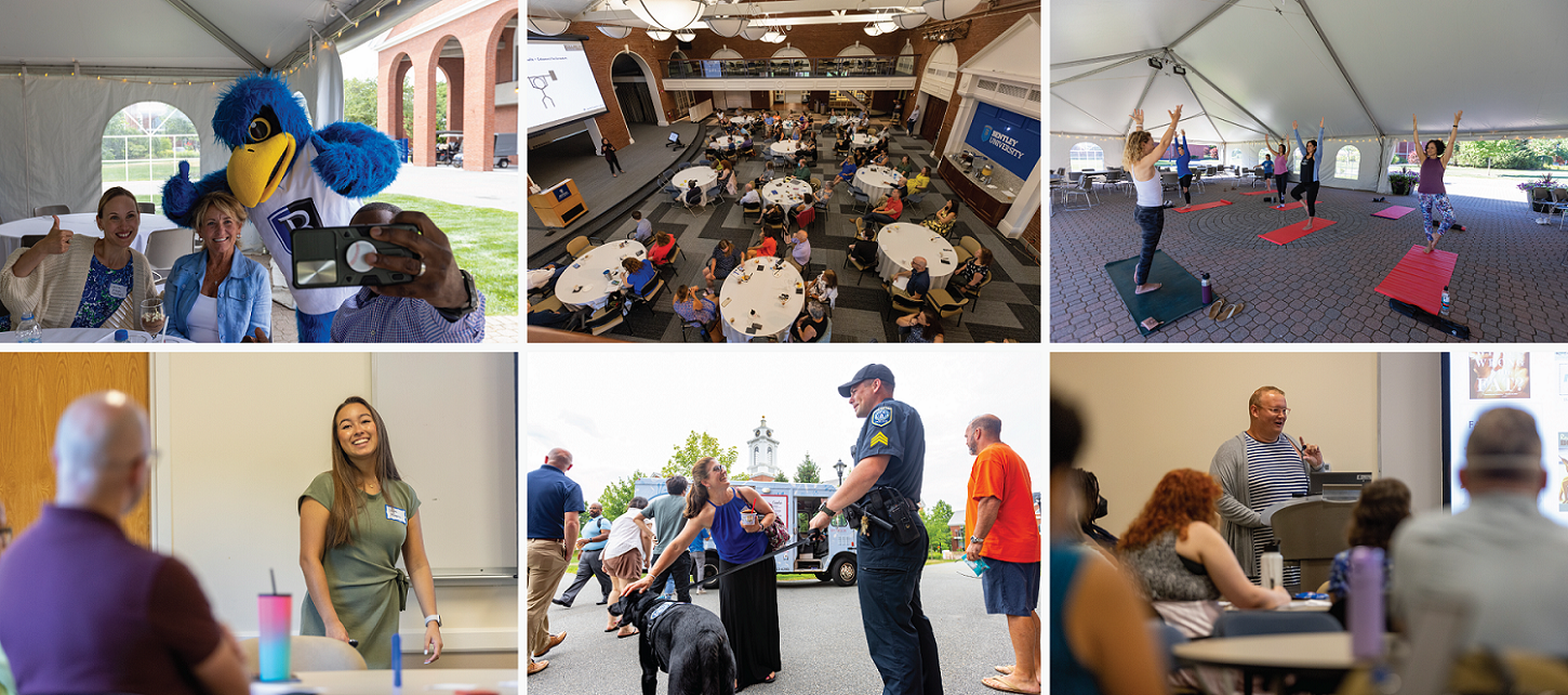 A collage of faculty and staff at the community learning conference