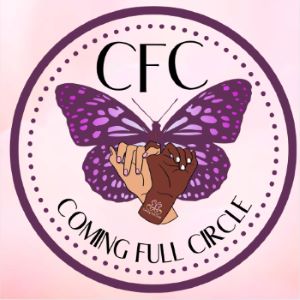Coming Full Circle logo with butterfly and hands
