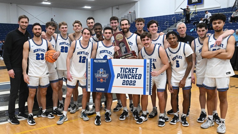 Men's basketball team with the east regional championship