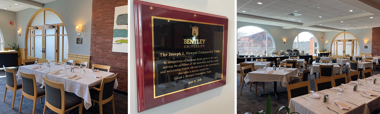 The inside of the faculty and staff dining room