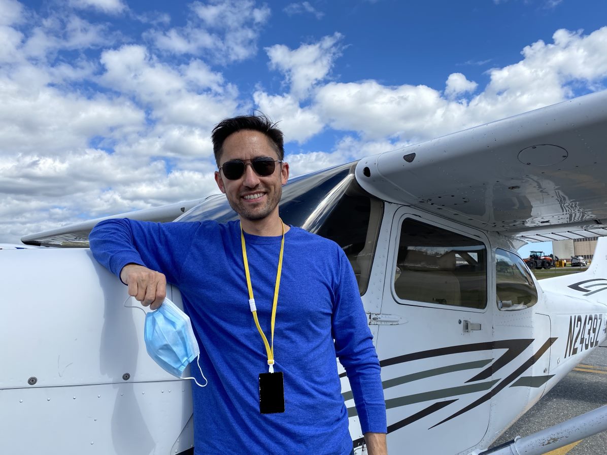 Geoff in front of a plane