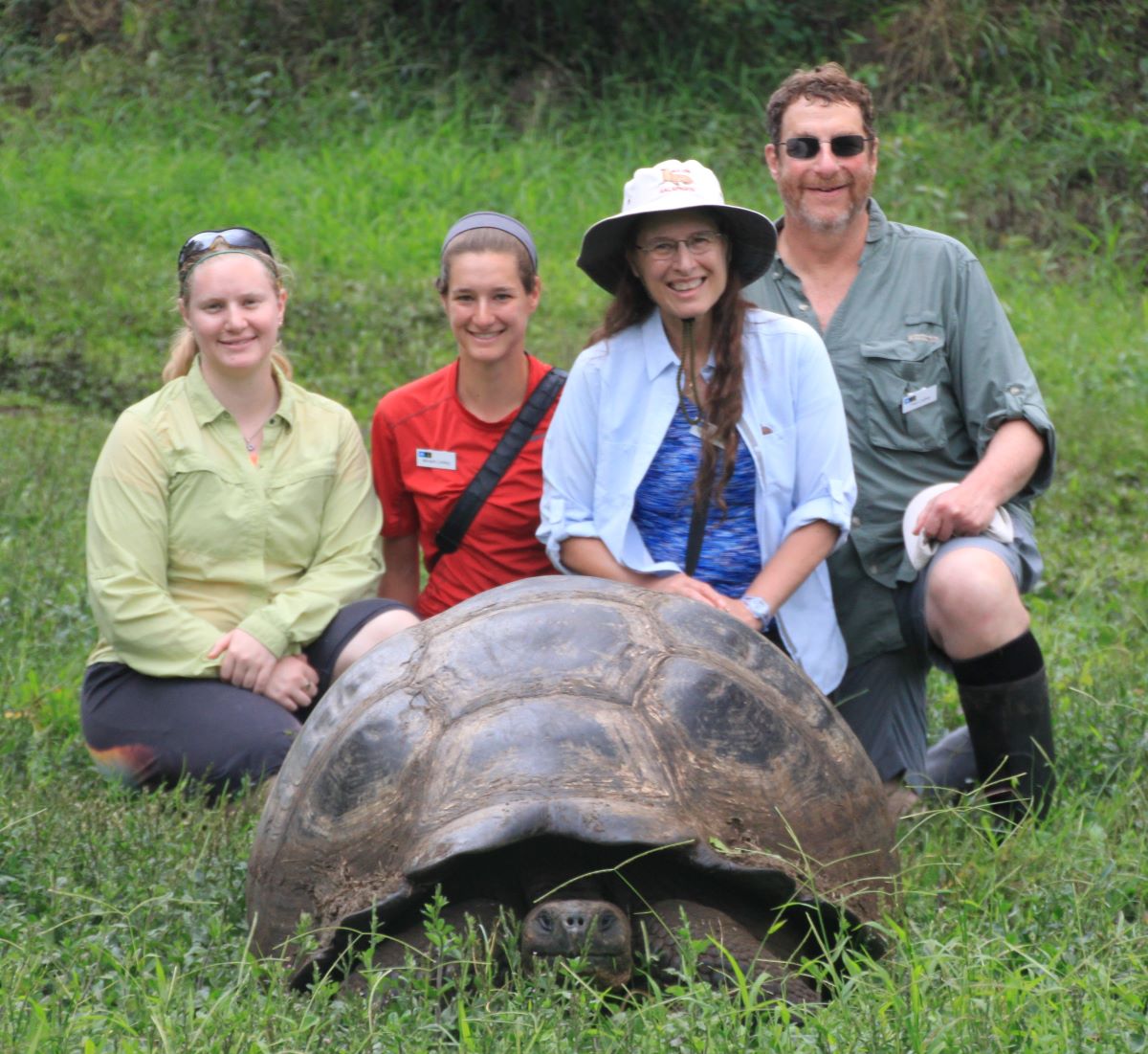 Professor Ledley with wife Tamara and daughters Johanna and Miriam in the Galapagos.