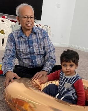 Professor Gujarathi with grandson Sahil