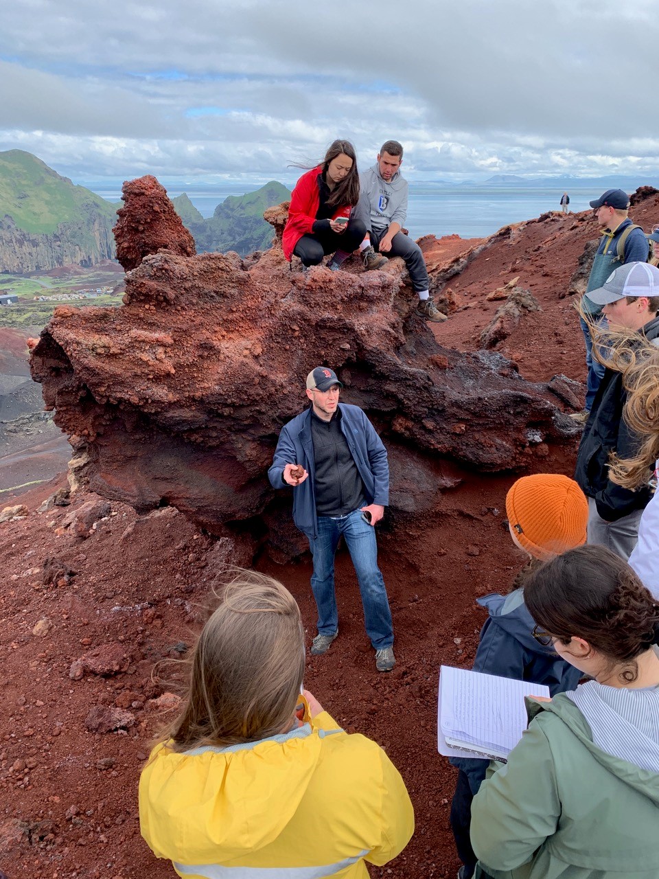 Bentley University Professor Dave Szymanski with students in Iceland