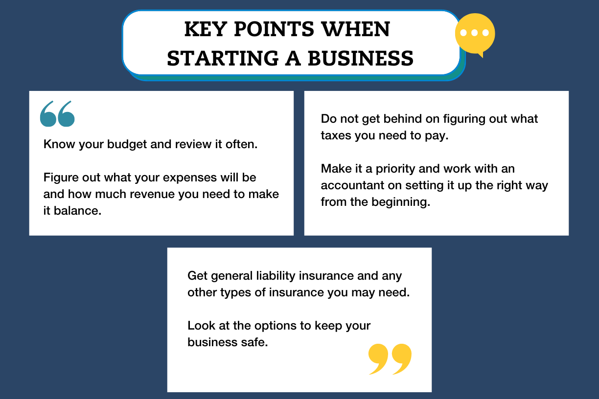 Three key points when starting a business