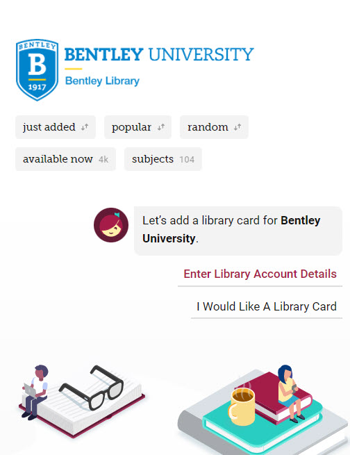 Libby enter library account details prompt.
