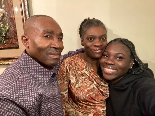 Christina Medor with her parents