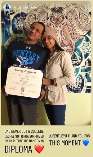 Khushbu Patel and her dad on Instagram