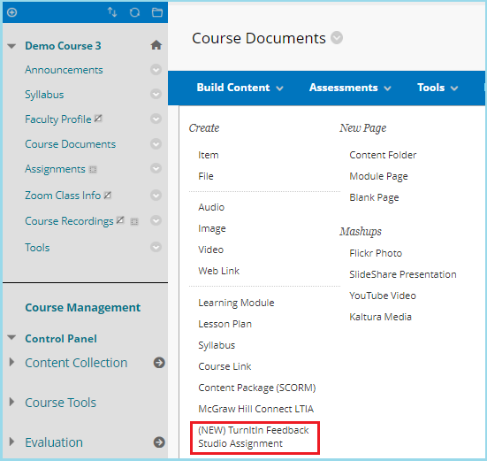 New Turnitin Feedback Studio Assignment