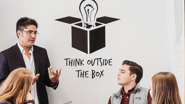 professor and students