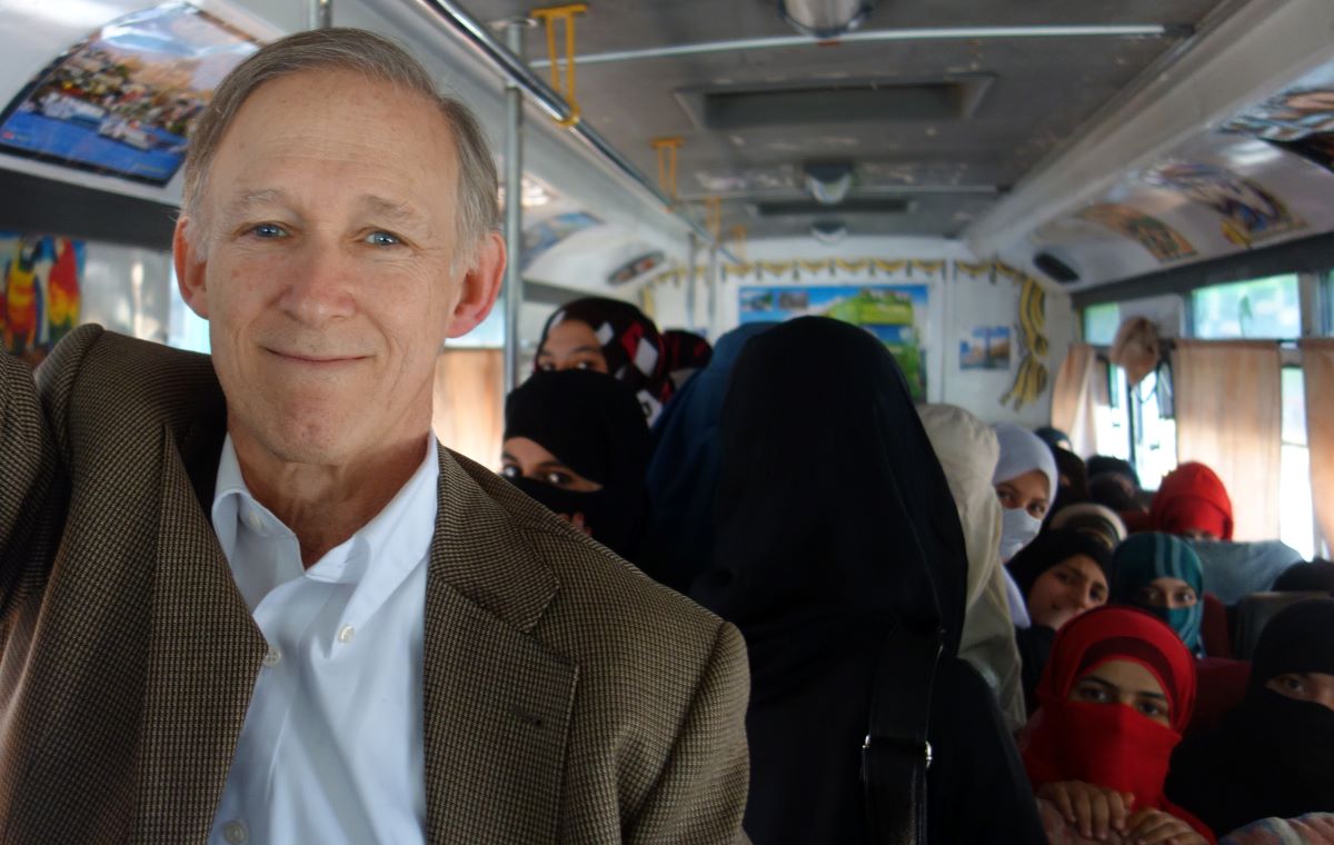 Robert McNulty on a bus in Afghanistan