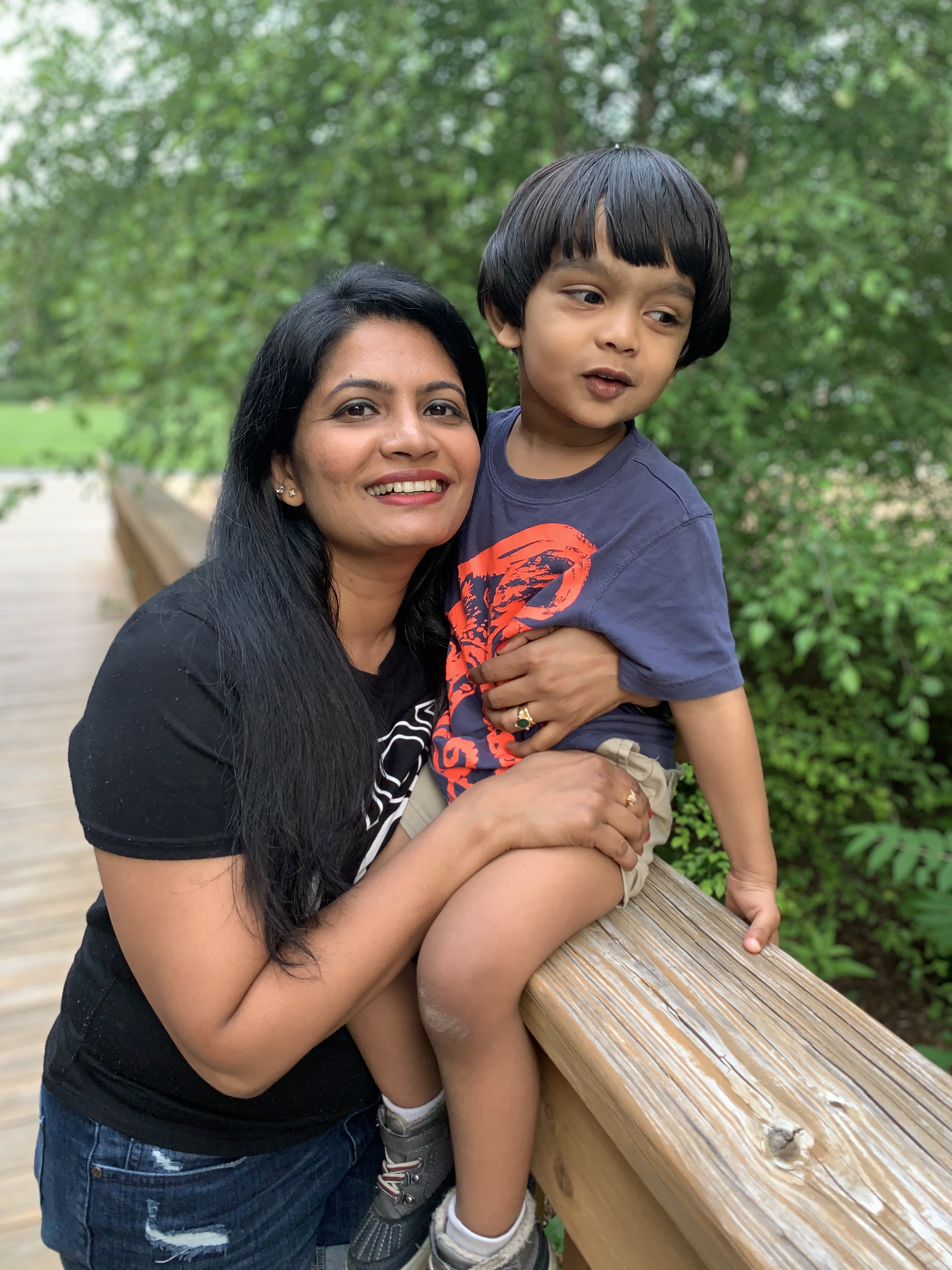 Suchi Vengalil and her son