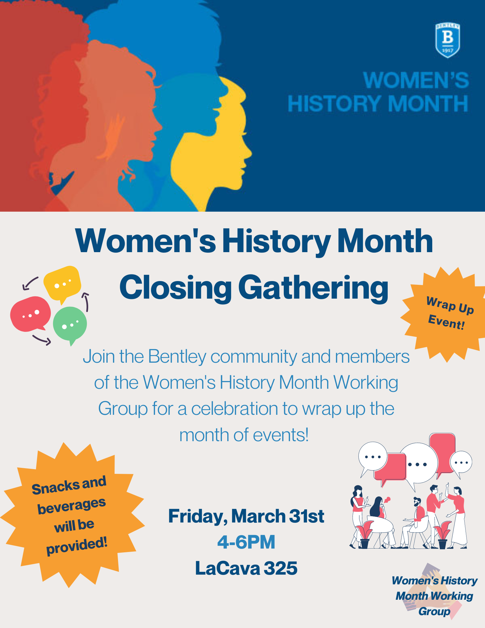 Women's history month closing event flyer
