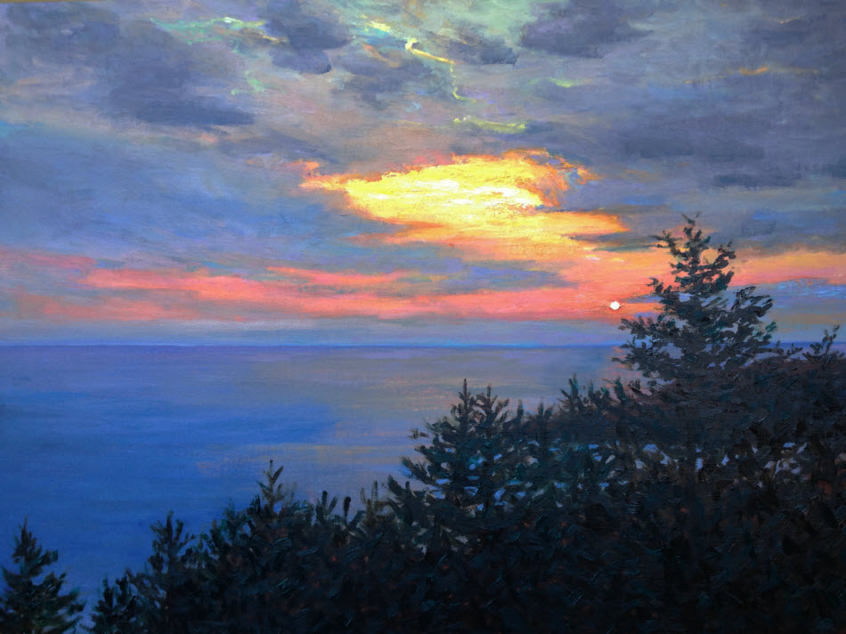 painting titled Sunset over Manana by Amy Williams 