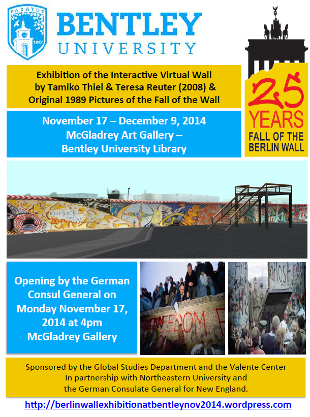 flyer with details of the Virtual Wall exhibit which includes three photographs from the exhibit