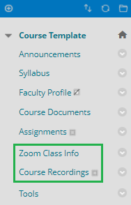 Edited course menu