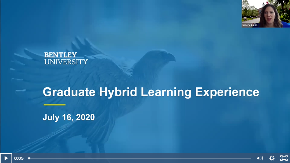 Graduate hybrid learning experience webinar. Click here to play video