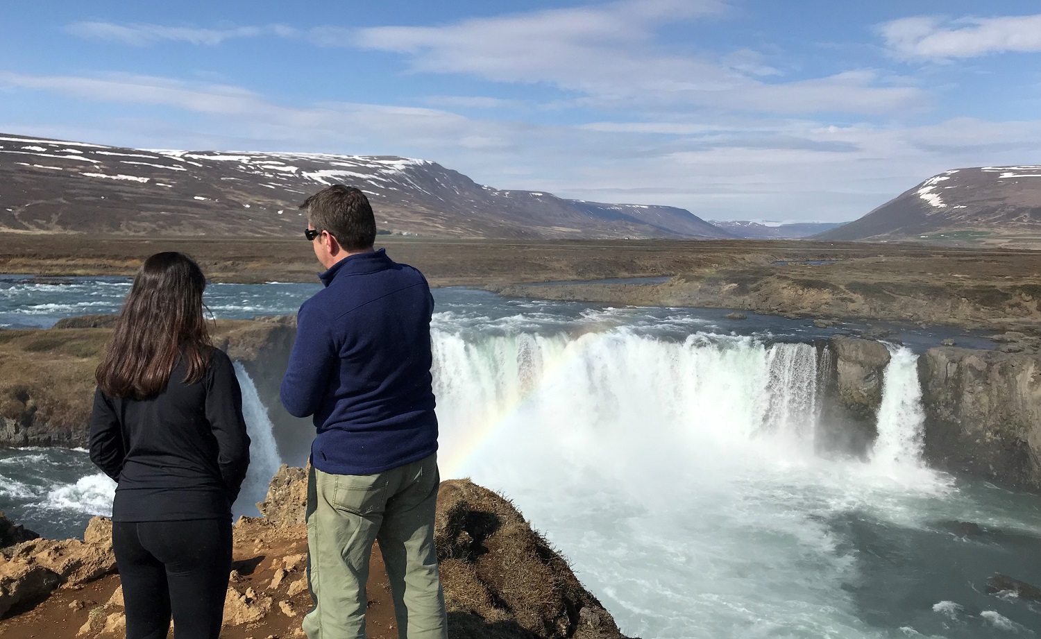 Bentley University Dean Rick Oches with student in Iceland
