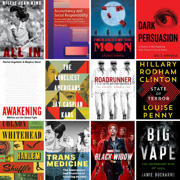 collage of new book and movie cover images
