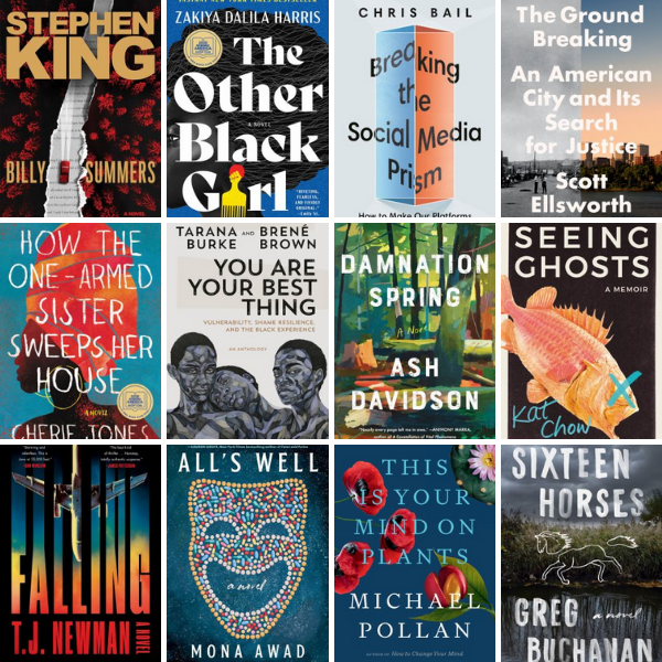 12 book covers of selected new titles