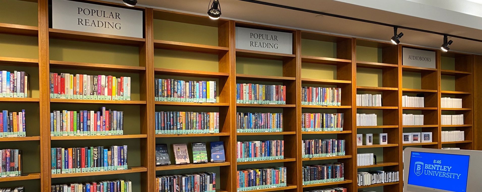 popular reading and audiobook shelves