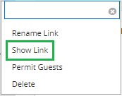 Show link menu option