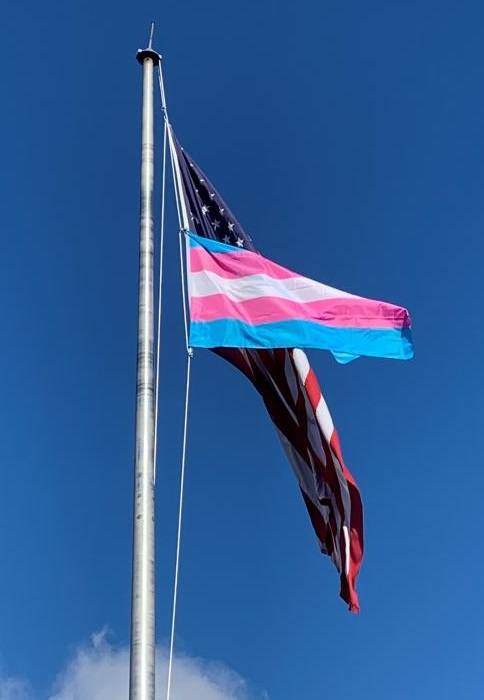 The trans flag on campus