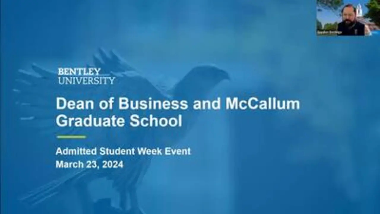 Closing session with the Dean of Business and McCallum Graduate School 
