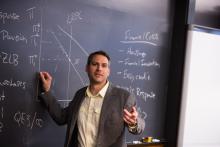 professor aaron jackson teaches in the classroom