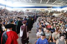 Crowd at Bentley Convocation during procession