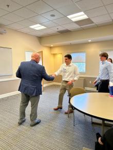 Two men shaking hands