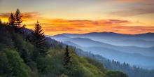 Alternative Text - Great Smokey Mountains at sunset